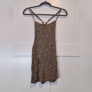 Aerie Animal Pront Racerback Romper Shorts Adjustable Straps 100% Modal Small